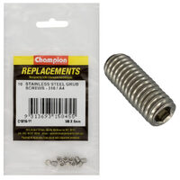 Champion C1816-11 M6 x 6mm Stainless Grub Screw - 10/Pack