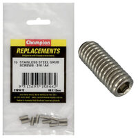 Champion C1816-12 M6 x 12mm Stainless Grub Screw - 10/Pack