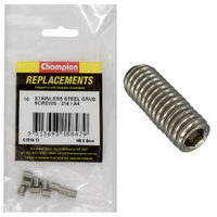 Champion C1816-13 M8 x 8mm Stainless Grub Screw - 10/Pack