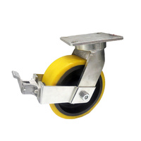 EasyRoll Castor Urethane/Cast Iron Swivel Plate Wheel 200mm X12T91K200