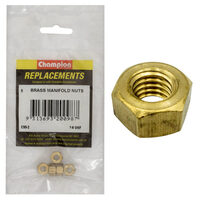 Champion C95-2 Manifold Nut Brass 1/4" UNF - 5/Pack