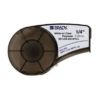 Brady M21-250-430-WT-CL B-430 Clear Polyester Label White on Clear 6.35mm x 6.4m