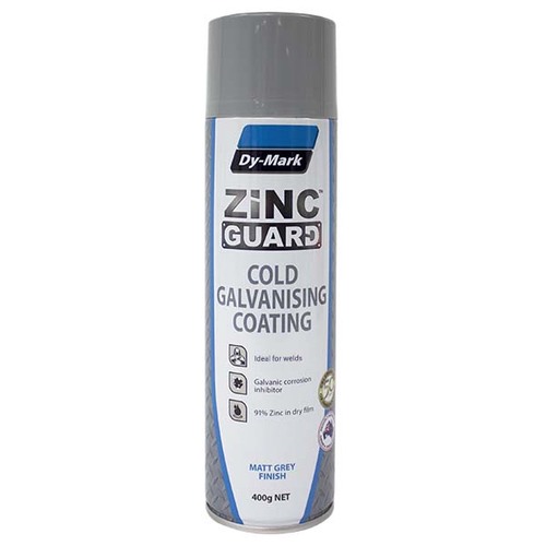 Dy-Mark Zinc Guard Cold Galvanising Coating Aerosol Matt Grey Aerosol 400g