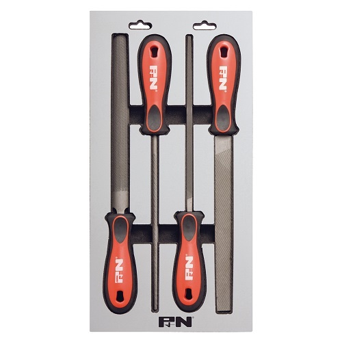 P&N 300SET004 File Set Bastard 4Pce Flat/Half Round/Round/Square x 200mm