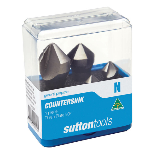 Sutton C105STF1 90° Countersink Set - Three Flute - HSS