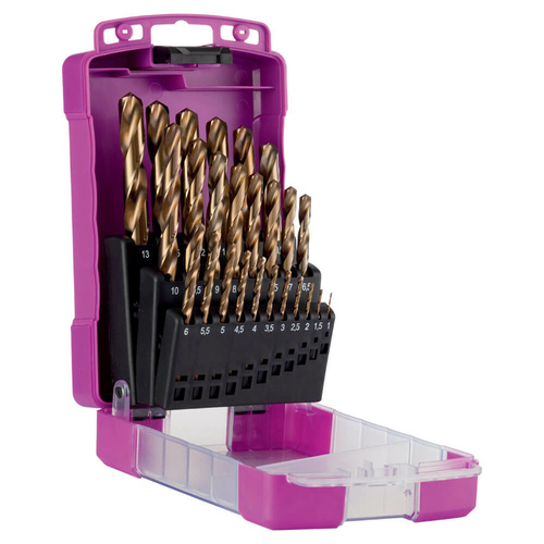 Sutton D109SM3 25 piece Cobalt Metric Jobber Drill Set Colour Temp