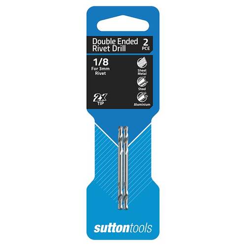 Sutton D1330318 1/8" Panel Drill Bit - Tupoint - HSS - Pack of 2