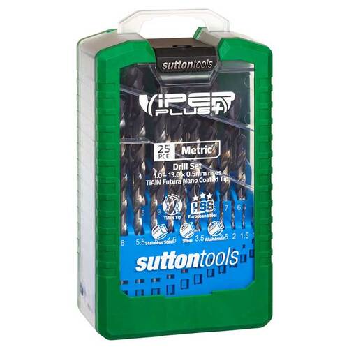 Sutton D179SM3 25 piece Viper Plus Jobber Metric Drill Set HSS TiAlN