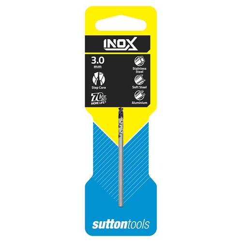 Sutton D1850300 3mm Inox Jobber Drill Bits - DIN338 Carded - HSS TiAlN