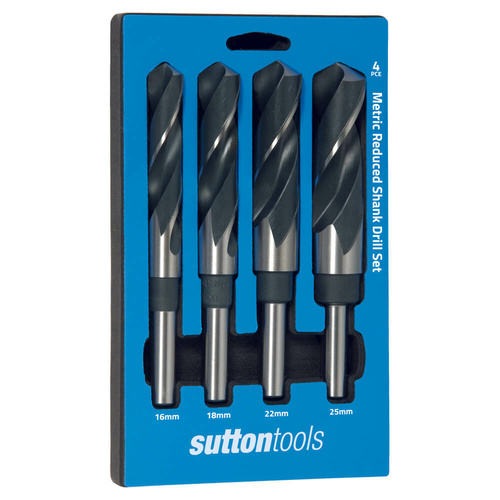 Sutton D188RS4M Reduced Shank Drill Set 4 piece - 12.5mm Shank - HSS