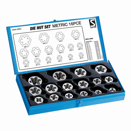 Sutton M454SDN1 16 Piece Metric Die Nut Set - Carbon Steel