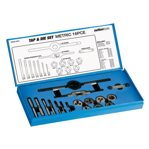 Sutton M500M16 16 piece Metric Tap and Die Set - Tungsten Chrome