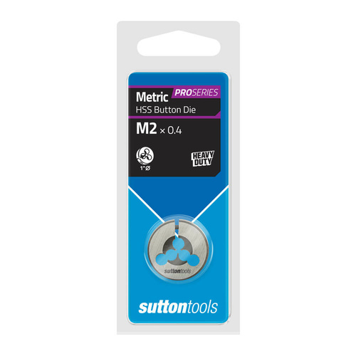 Sutton M5510200 M2 x 0.4mm - 1" OD Metric Button Die - HSS - Pro Series