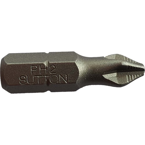Sutton S1090225 #2 x 25mm Phillips Screwdriver Bit ACR Insert CRV 10Pack