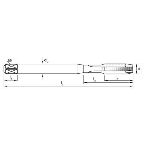 Sutton T1040350 Metric M3.5 x 0.6 Spiral Point Tap - HSSE V3 TiN