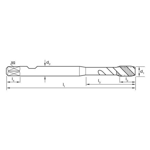 Sutton T3690300 M3 x 0.5 Spiral Flute Tap - R45 AI Synchro - HSSE V3 CrN