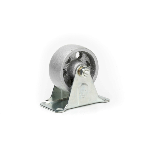 50mm Fixed Plate Castor - Cast Iron Wheel I2