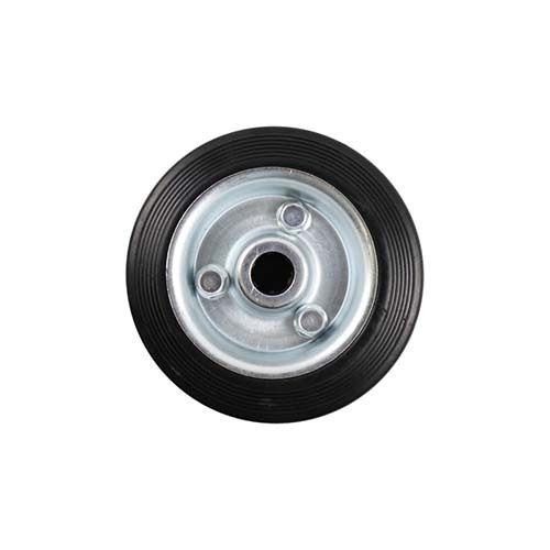 100mm Rubber Wheel - 1/2" Roller Bearing Steel Centre Y1