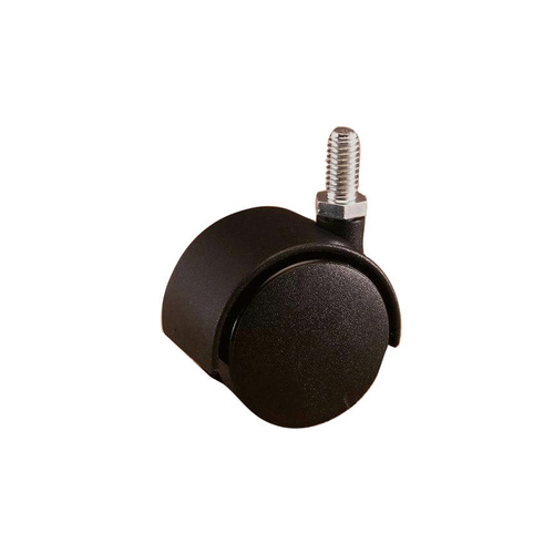 50mm Swivel Castor 3/8" Stem Hooded - Nylon Wheel, Black