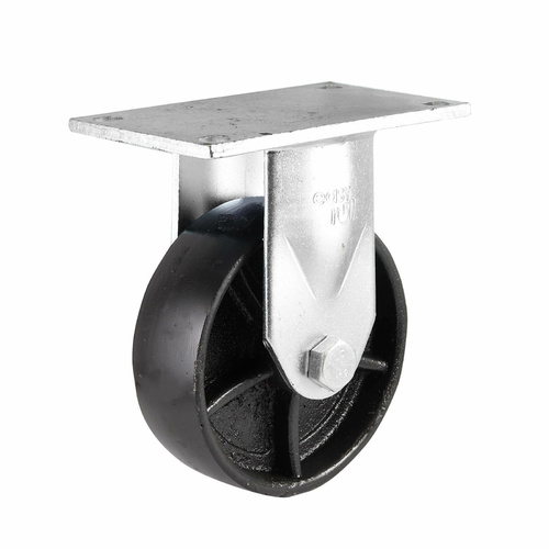 150mm Fixed Plate Castor - Cast Iron Wheel J7