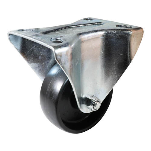 80mm Fixed Plate Castor - Nylon Wheel Black I4