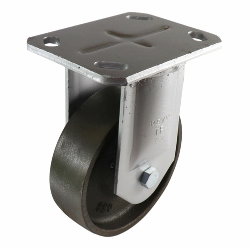 150mm Fixed Plate Castor - Cast Iron Wheel TH