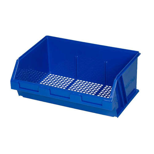 Fischer Mesh-Pak 120 Perforated Plastic Bin Blue