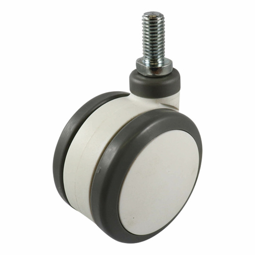 75mm Swivel Stem Castor - Polyurethane Twin Wheel White H6