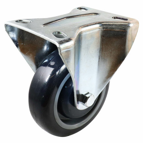 100mm Fixed Plate Castor - Urethane Wheel I4