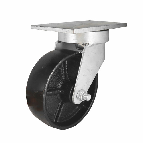 150mm Swivel Plate Castor - Cast Iron Wheel J7