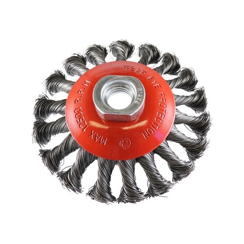 Twist Knot Conical Brush- Rocket,  Steel  100mm x M14