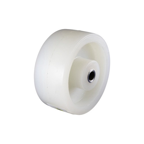 75mm Nylon Wheel for Wet Surface - 12mm Plain Bearing White W4