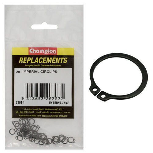 Champion C155-1 External Circlip 1/4" - 20/Pack