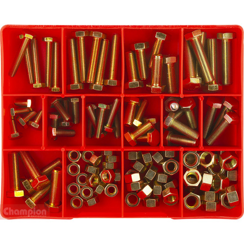 Champion CA120 UNF Set Screw and Nut Assortment Kit, 113 Pieces