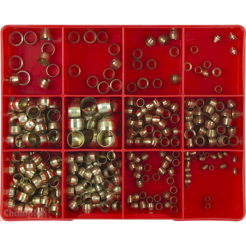 Champion CA1412 Brass Olive Suits Copper & Nylon Tube Assortment Kit, 330Pcs