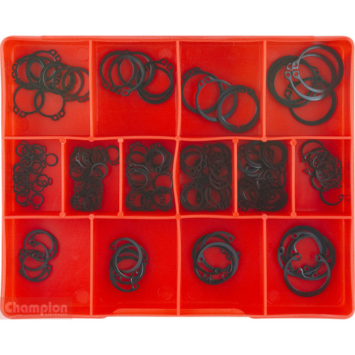 Champion CA155 Internal & External Imperial Circlip Assortment Kit, 155 Pcs