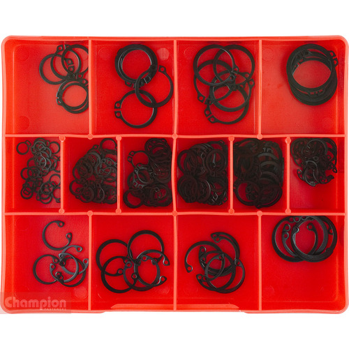 Champion CA1760 Internal & External Circlip Metric Assortment Kit, 155 Pcs