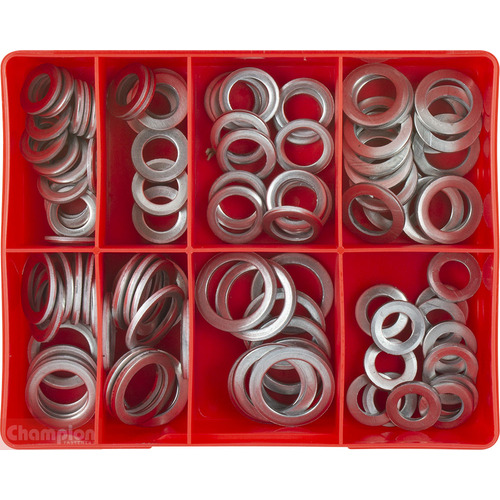 Champion CA1790 Sump Plug Washer Aluminium Assortment Kit - 100 Pieces