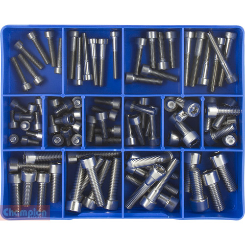Champion CA1817 Socket Head Cap Screw Metric -316/A4 Kit, 90 Pcs