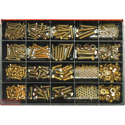 Champion CA480 Fine Metric Set Screw & Nut Assortment Kit, 480 Pcs