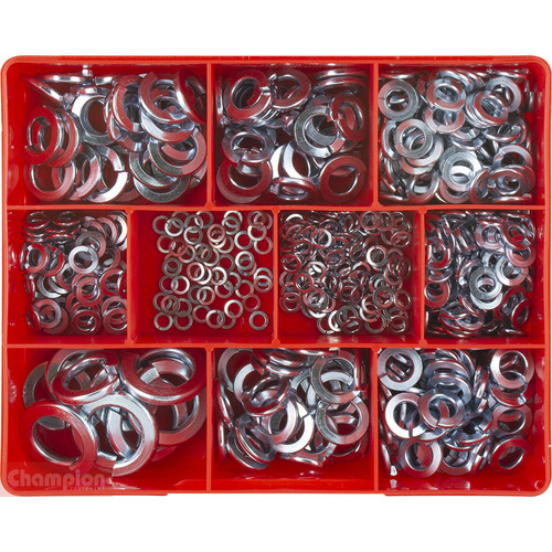 Champion CA520 Spring Washer (11 Size) Assortment Kit, 535 Pcs