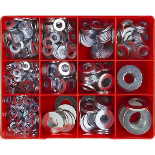 Champion CA576 Flat Steel WasherAssortment Kit, 695 Pieces