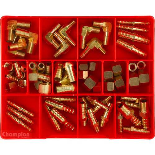 Champion CA70 Brass Petrol Fittings Assortment Kit - 59 Pieces