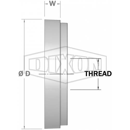 Dixon 50 x 25mm Shouldered Blank End W/ Female BSP Outlet Galvanised Mild Steel