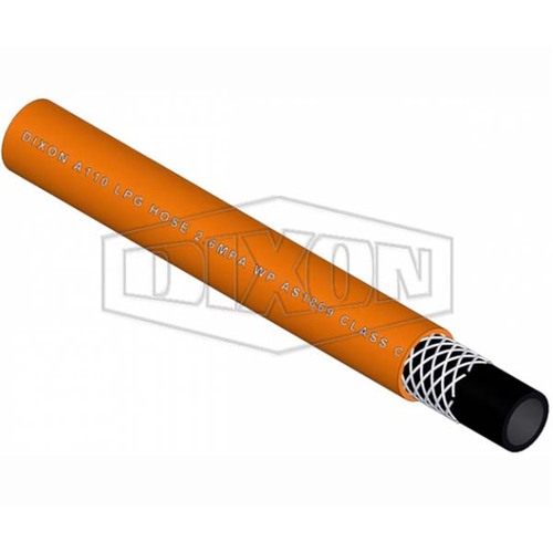 Dixon 5mm x 100m Rubber Single LPG Hose Orange A11005100