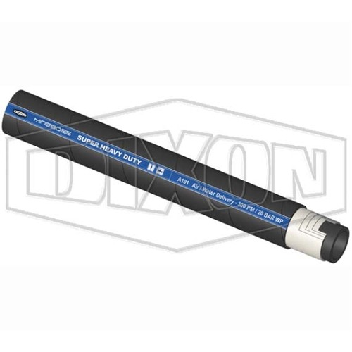 Dixon 51mm x 20m Rubber Super Heavy Duty Air & Water Delivery Hose Black A191050020
