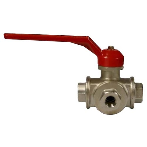 Dixon 1/4" (6mm) Brass Ball Valve 3-Way L Port Female Thread BSP