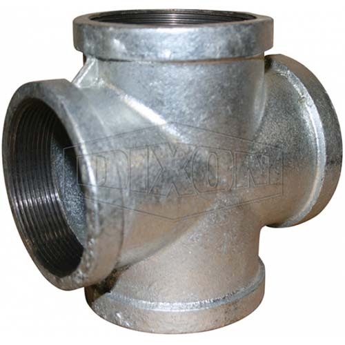 Dixon 4" (100mm) Cross BSP Screwed Galvanised Malleable Iron