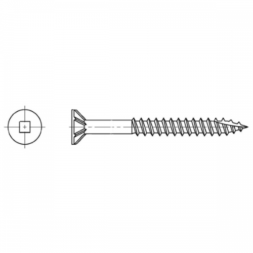 8G-10 x 50mm 304 Stainless Steel Square Drive  T17 With Ribs Decking Screw - Box of 200