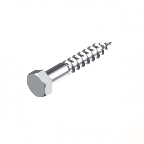 M6 x 50 316 Stainless Steel Hex Coach Screw - Box of 100